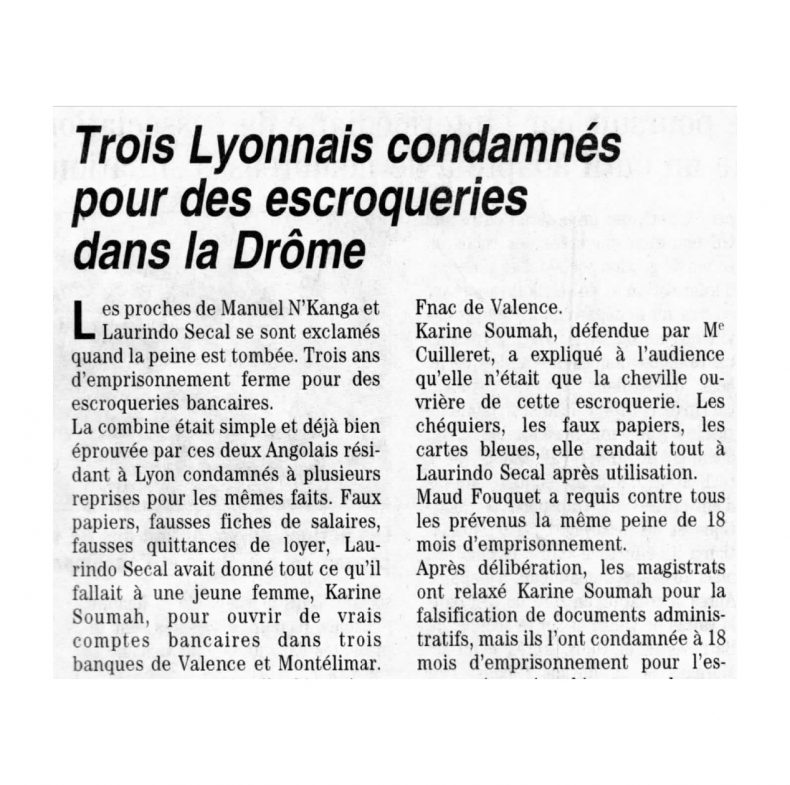 Drome – 3 Lyonnais Escroquerie